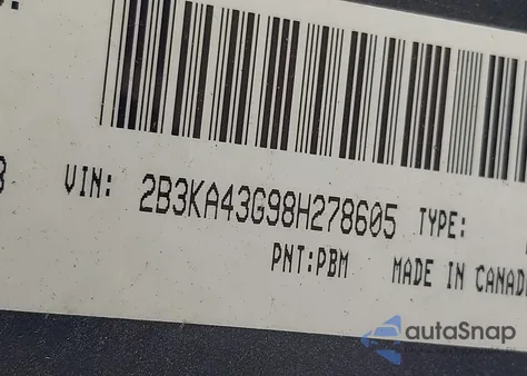 2008 Dodge Charger from USA, damaged, VIN 2B3KA43G98H278605